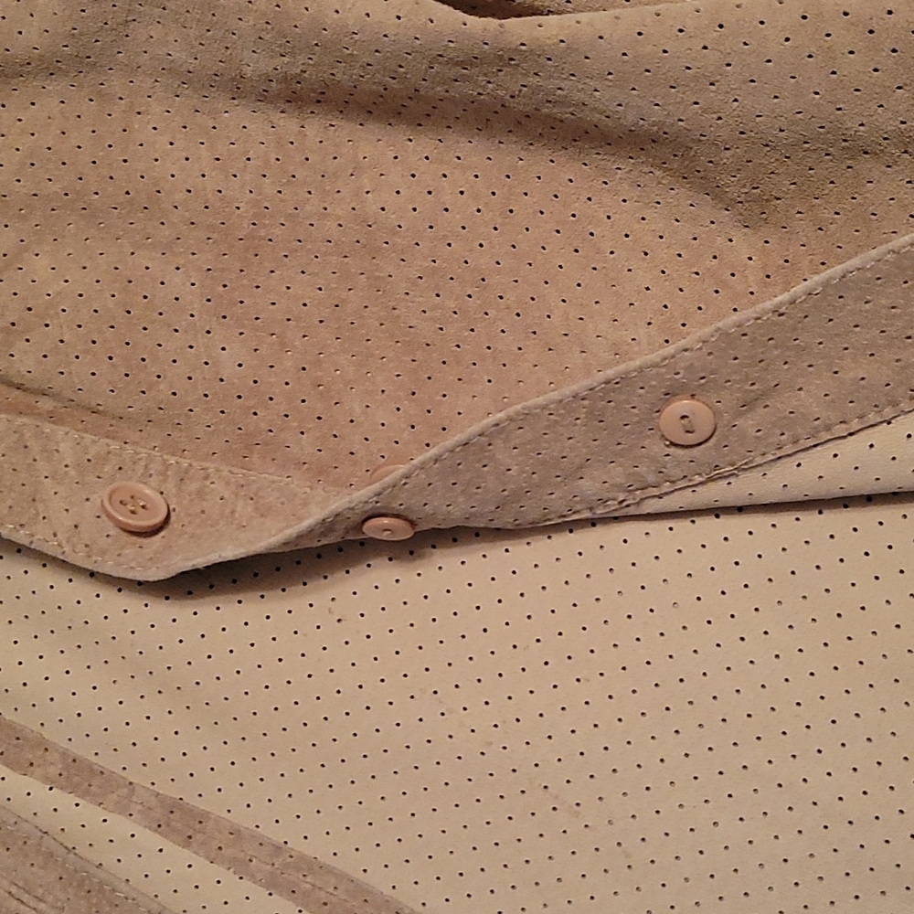 Suede Shirt Jacket Sz Small Washable SORBE - Picture 7 of 8